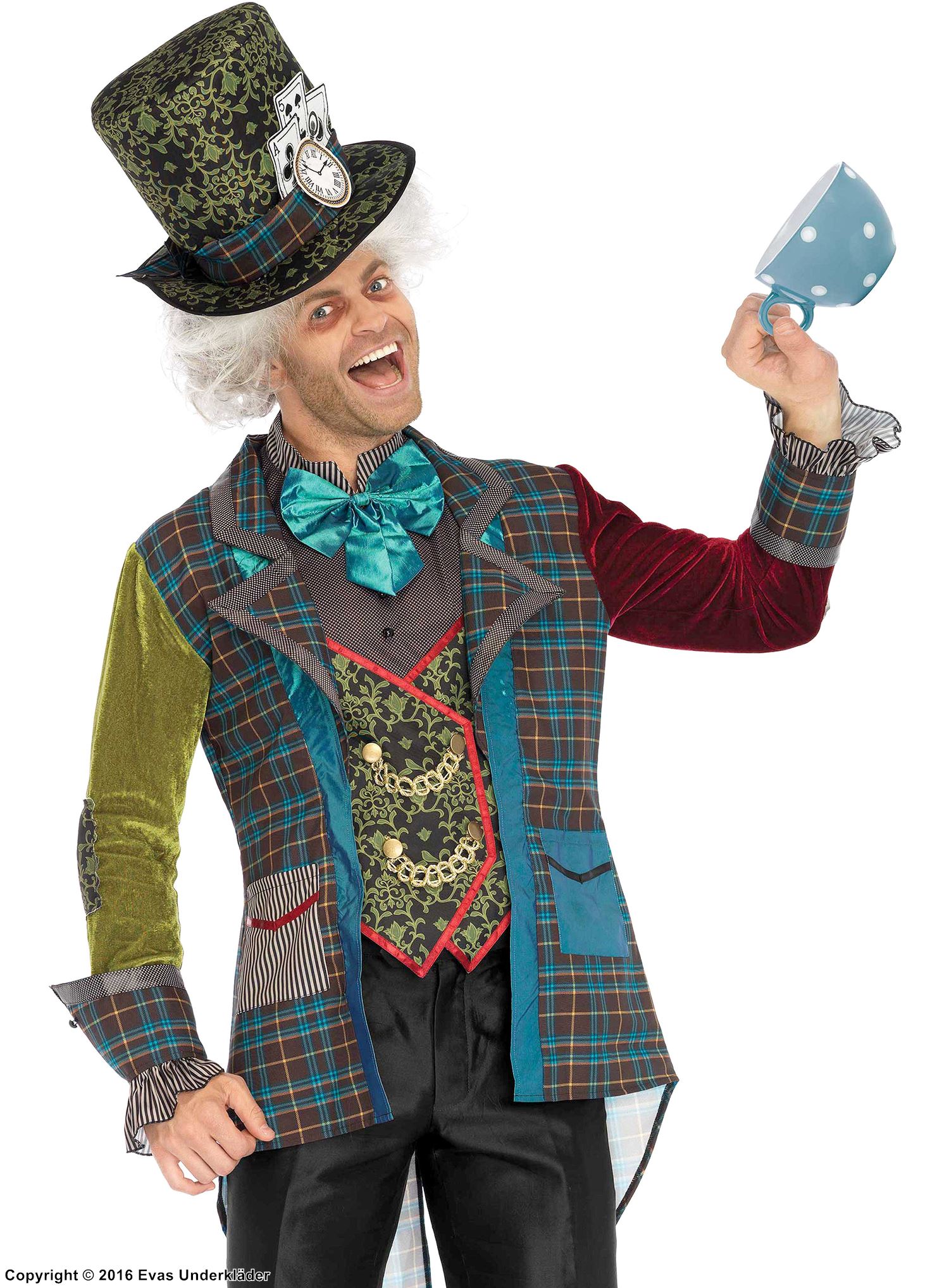 Mad Hatter, costume set, big bow, ruffle trim, velvet, scott pattern